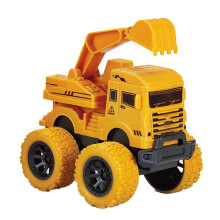 Trägheitsbagger-Modell mit 4 Rädern für Kinder, sicher und robust, Farbe: Gelb