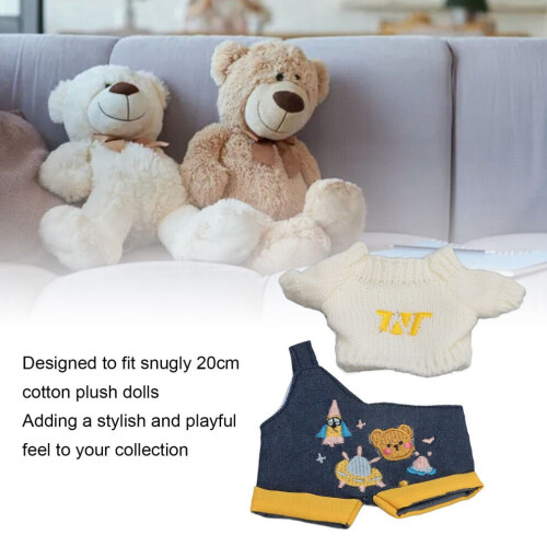 Ropa de peluche de 20 cm, mono y suéter de algodón, estilo Kpop blanco 2