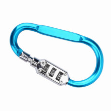 Blauw karabijnhaak veiligheidsslot met resetbare combinatie