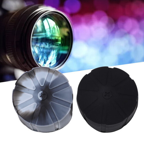 2pcs Silicone Lens Cap Protector, Black + Gray, 62x51mm