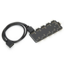 RGB-hubcontroller met 1-10 poorten voor metalen pc-behuizingen en ventilatorkoeling.