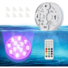 Luci ricaricabili per piscine, luci LED sommergibili con telecomando, luci decorative multifunzionali per piscine, spa, fontane, docce, barche,