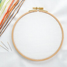 18 cm broderiring i bokträ - gör-det-själv-broderiring för sömnad