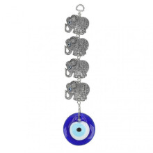 Hollow Alloy Elephants Good Luck Evil Eye Hanging Decor for Home