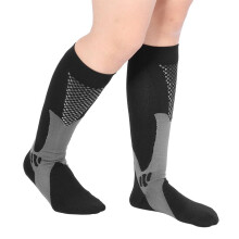 Chaussettes de compression unisexes noires, tailles S/M/L-XL, extensibles, soutien des jambes, sport