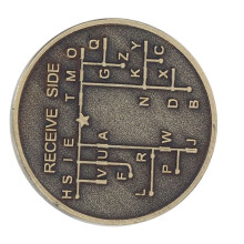 Moneda de código Morse de cobre galvanizado de 30 x 30 x 3 mm para niños y aficionados