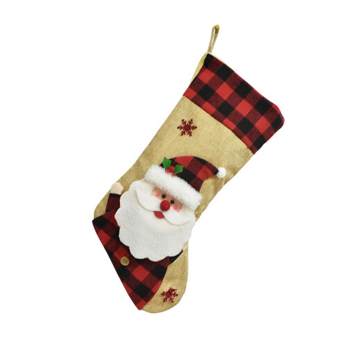 Large Christmas Stocking Decorative Gift Pouches Bright 3D-1