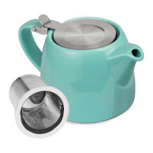 (Turquoise) Ceramic Teapot with Tea Infuser Tea Pot for Loose Leaf Tea - 550ml / 18.6 Oz Non-Stove Porcelain Tea