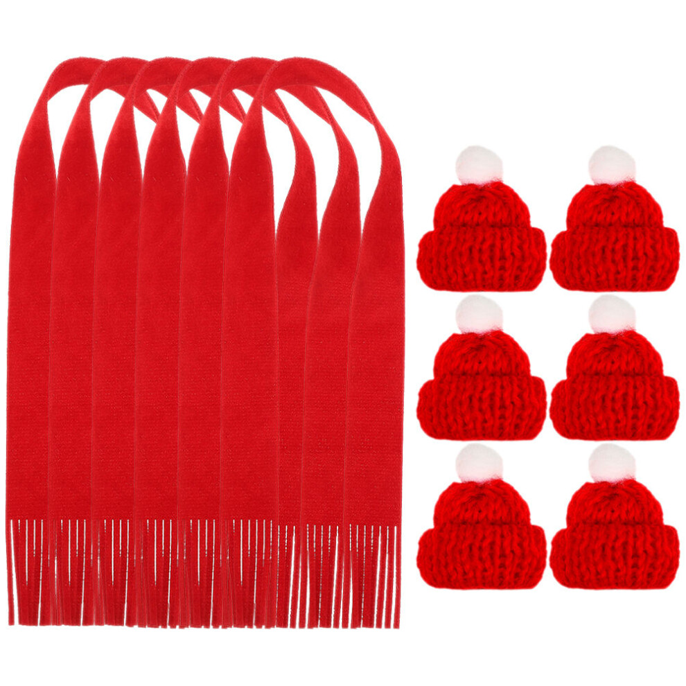 5 Sztuk Miniaturowych Czapki I Szaliki Na Drutach, ŚWięTą ŚWięTą-image