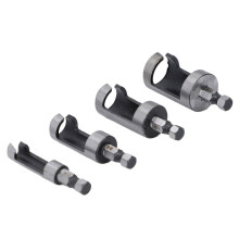 Juego de 4 cortadores de tapones de madera de 1/4, 3/8, 1/2 y 5/8 pulgadas de diámetro exterior con