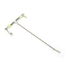 Anti-Rust T Shape Fishing Swivels with Luminescent Beads 10pcs Set