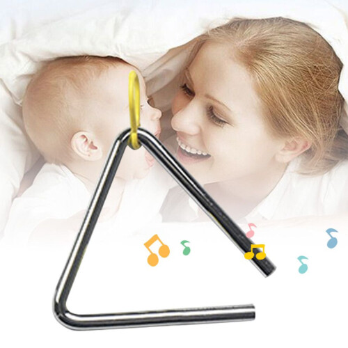 Kids Educational 4 Inch Metal Triangle Hand Percussion Instrument for Learning 2