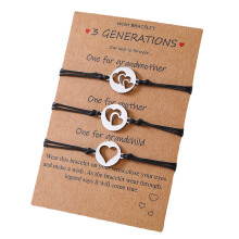 3x Heart Charm Vriendschapsarmbanden Set Pinky Promsie voor
