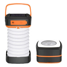 Outdoor Solar Camping Lantern Powered Collapsible LED Lantern For Camping Hiking Power Outages Emergencies Orange