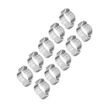 10 st. förzinkad järnförzinkad slangklämma med två öron, 5-23 mm för bränslerör (15-18 mm)
