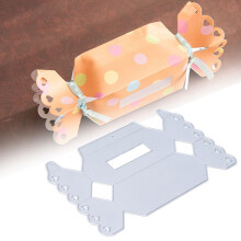 Troquel de corte de metal de acero al carbono con forma de caja de caramelos (14,8 x 8,8 cm) para manualidades