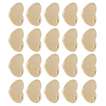 20 stuks roestvrijstalen hartvormige huisdier-ID-tags, 13x14 mm, goudkleurig