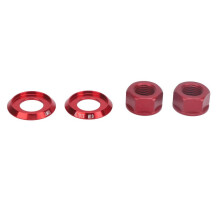 2PCS Aluminum Alloy M10xP1.0 Bicycle Hub Nut for Fixed Gear Mountain Road Bike Red