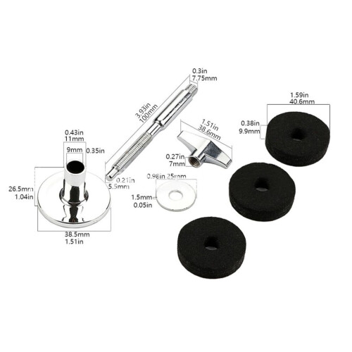 Durable Silver Aluminum Alloy Cymbal Stacker with Felt Attachment 1