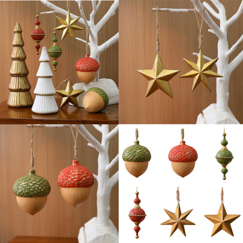User Friendly Wood Star Shape Christmas Hanging-Polygonal Star 2