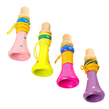4Stk Kinder Holztrompete Spielzeug Bunt