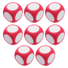 8 Stuks Foam Lege Dobbels 6 Cm Rood Voor Tekenen En Schrijven