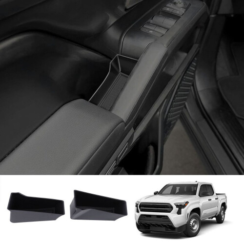 Door Handle Storage Box for Tacoma 2024 Black, 1 Pair, Embedded Design 2