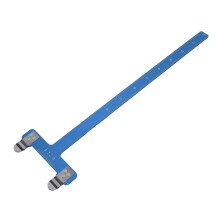 T-Shaped Bow Square Stainless Steel Recurve Archery Bowstring Ruler, Blue
