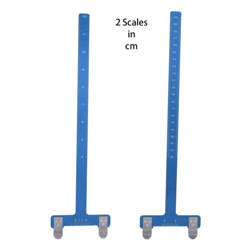 T-Shaped Bow Square Stainless Steel Recurve Archery Bowstring Ruler, Blue 2