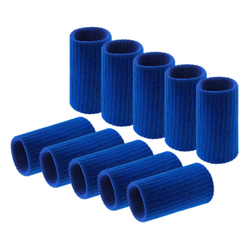Stretchable Finger Protectors for Injuries, 10 PCS, Black/Blue/Red 2