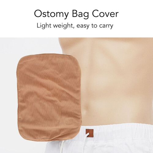 Lightweight Coffee Colostomy Bag Cover, Reusable Breathable Polyester Silk 2