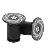2 stuks aluminiumlegering siliconen stuureinddoppen voor mountainbikes en racefietsen, zwart
