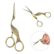 Vintage Bird-Shaped Stainless Steel Craft Scissors, Sharp Tip, Bronze