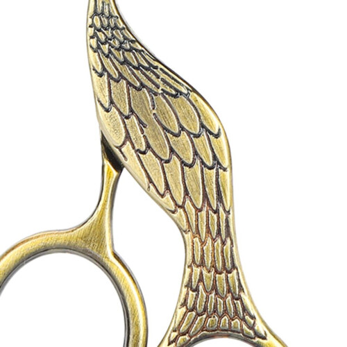 Vintage Bird-Shaped Stainless Steel Craft Scissors, Sharp Tip, Bronze 2