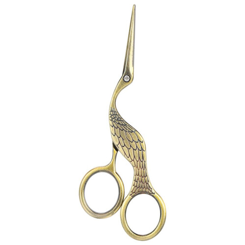 Vintage Bird-Shaped Stainless Steel Craft Scissors, Sharp Tip, Bronze 1
