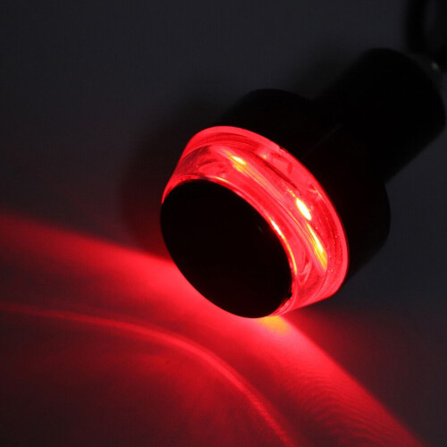 2 Stück LED Motorrad-Lenkerleuchten, Griffblinker, Lenkerendstecker, Rot 2