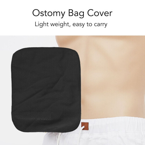 Lightweight Black Ostomy Bag Cover Elastic Reusable Breathable Protector 2