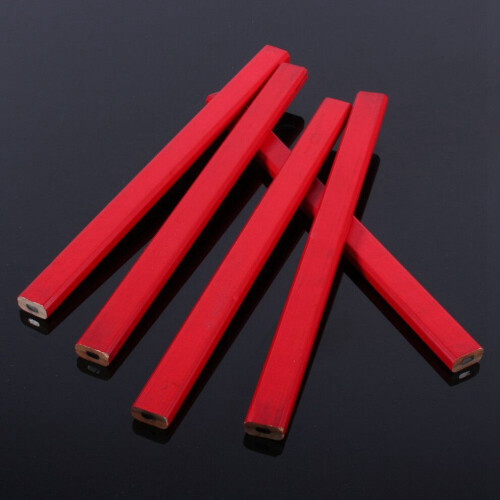 10PCS/Pack 175mm Octagonal Hard Red Carpenter Pencil For Builder Woodwork 2