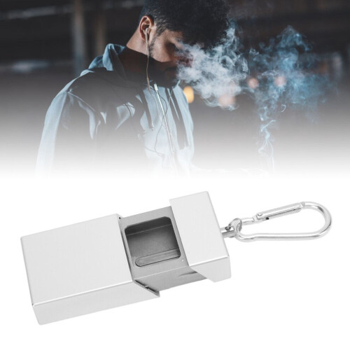Bärbar brandsäker askkopp nyckelring liten silver ABS rostfritt stål