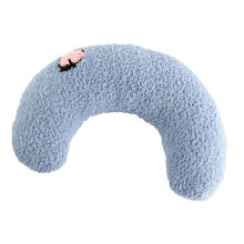 Almohada azul suave en forma de U para mascotas, para mayor comodidad y soporte cervical