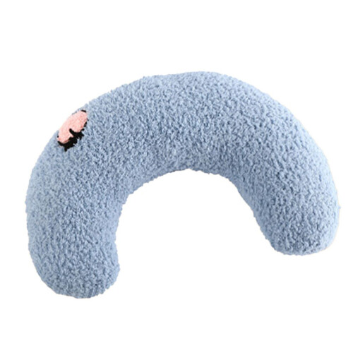 Soft Blue U-Shaped Pet Pillow for Comfort and Cervical Support 1