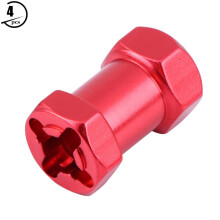 4 st 12 mm röd RC sexkantsnavadapter för D90 AX10 F350 20 mm