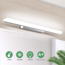 Lámpara de espejo LED de uso versátil, lámpara de pared para baño de 40 cm, 700 lúmenes, 8 W, 6000 K, luz blanca neutra, diseño moderno, luz