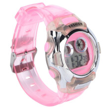 Reloj deportivo digital multifuncional para niños, resistente al agua, color rosa, 65 mAh.