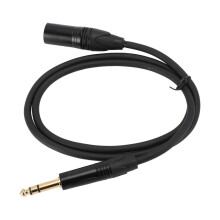 Gold-Plated 1m 1/4 Inch to XLR Cable High-Fidelity Sound Rubber Sheathing