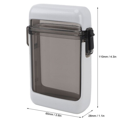Waterproof Plastic Cigarette Case White, 80g, 110x65x28mm 1