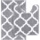 Σετ χαλιών μπάνιου πολλαπλών χρήσεων, Elegant Decor Grey White Curved Line Bath Pad, Αντιολισθητικό 1