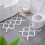 Σετ χαλιών μπάνιου πολλαπλών χρήσεων, Elegant Decor Grey White Curved Line Bath Pad, Αντιολισθητικό 2