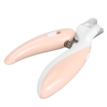 LED-Krallenschere für Haustiere, Edelstahl, mit Sicherheitsgriff, Rosa
