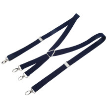 Justerbara marinblå hängslen för män, 114 cm stretch med 4 spännen